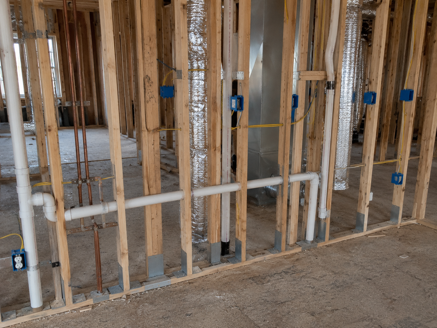 Before walls and ceilings are closed